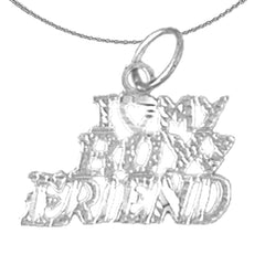 14K or 18K Gold I Love My Boy Friend Saying Pendant