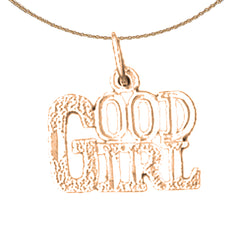 14K or 18K Gold Good Girl Saying Pendant