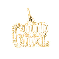 14K or 18K Gold Good Girl Saying Pendant