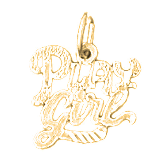 14K or 18K Gold Play Girl Saying Pendant