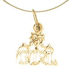 14K or 18K Gold Girl Saying Pendant