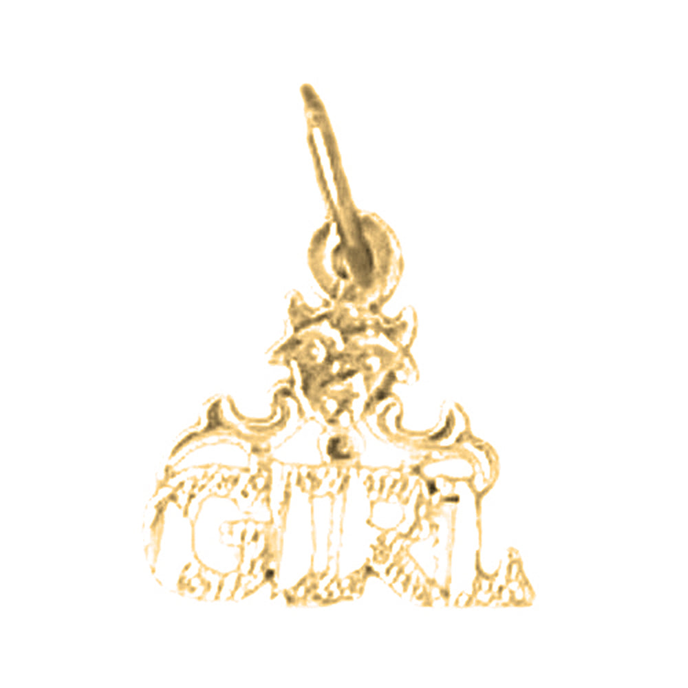 14K or 18K Gold Girl Saying Pendant