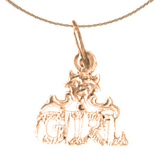 14K or 18K Gold Girl Saying Pendant