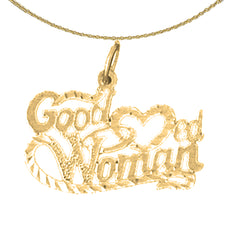 14K or 18K Gold Good Hearted Women Saying Pendant