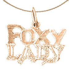 Anhänger mit Spruch „Foxy Lady“ aus 14 Karat oder 18 Karat Gold