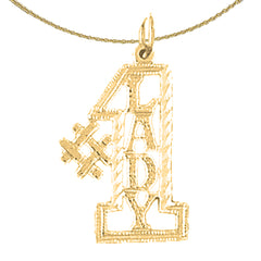 14K or 18K Gold #1 Lady Saying Pendant