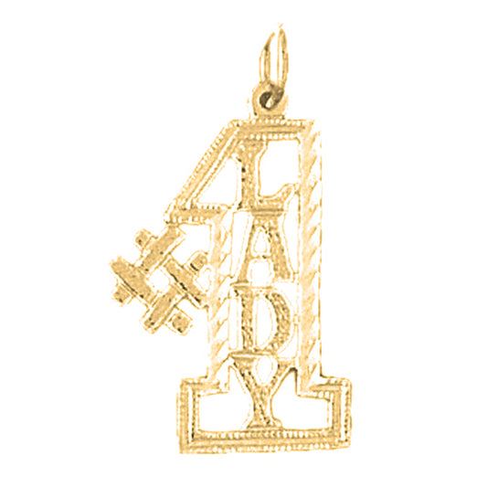 14K or 18K Gold #1 Lady Saying Pendant