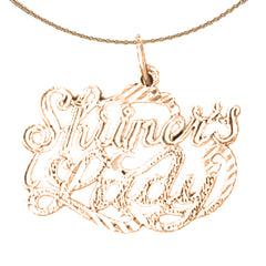 Anhänger mit Spruch „Shriner's Lady“ aus 14-karätigem oder 18-karätigem Gold