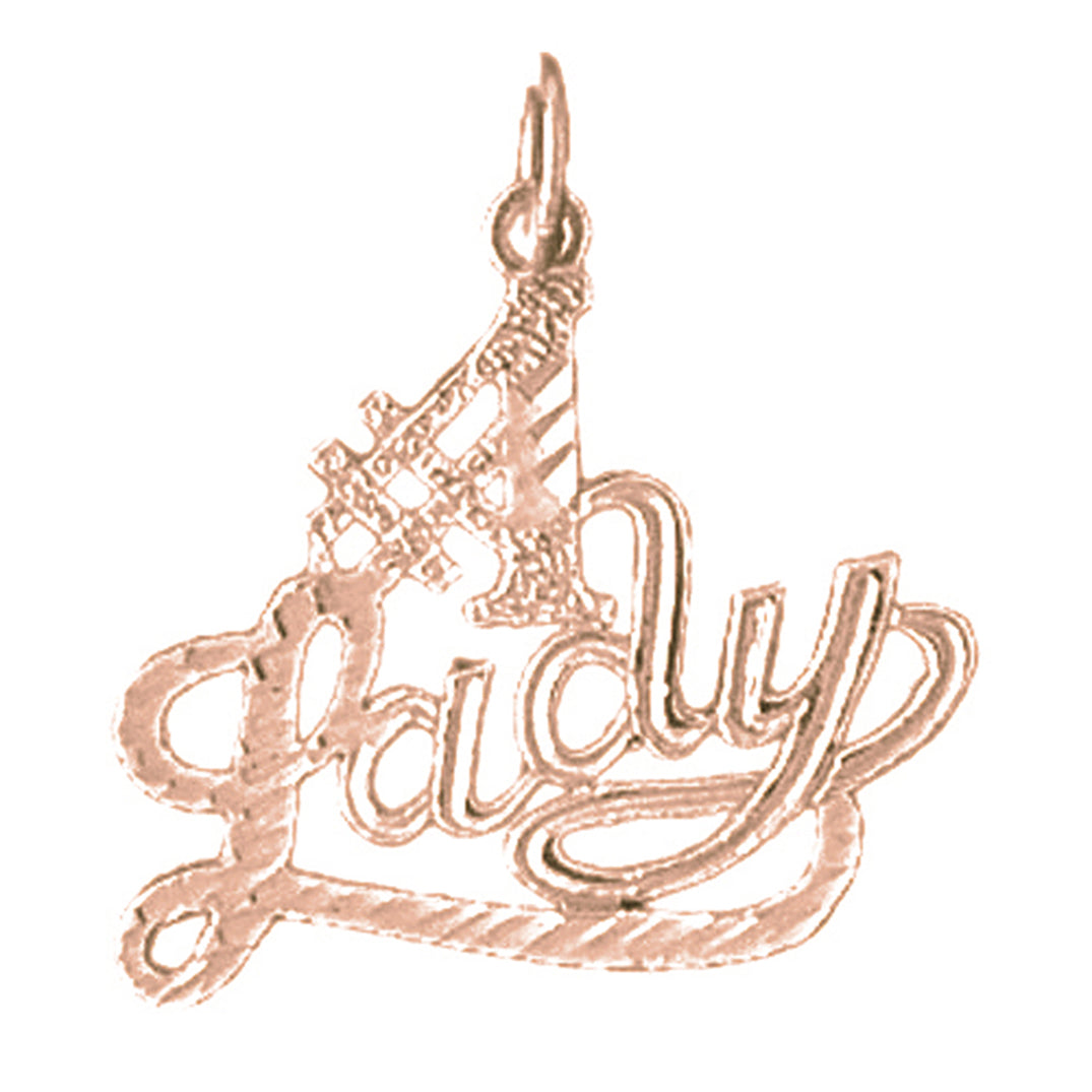 14K or 18K Gold #1 Lady Saying Pendant