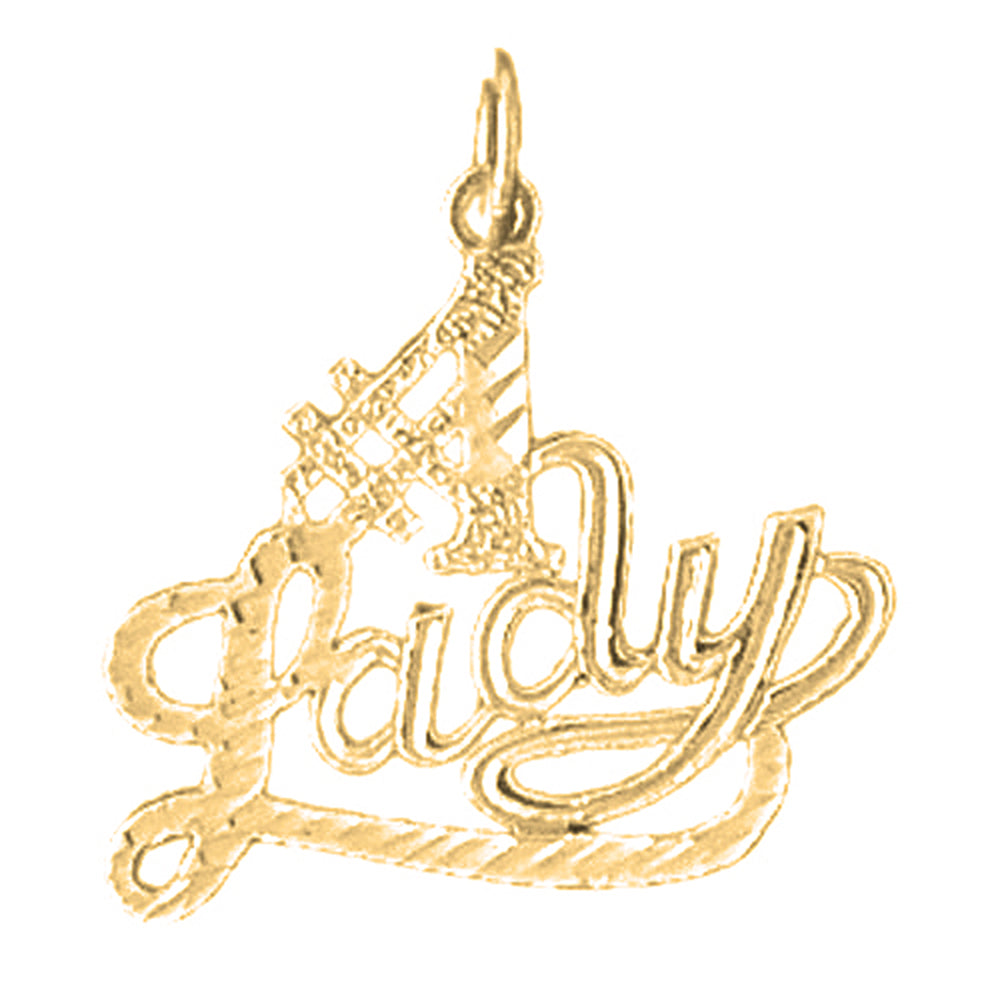 14K or 18K Gold #1 Lady Saying Pendant