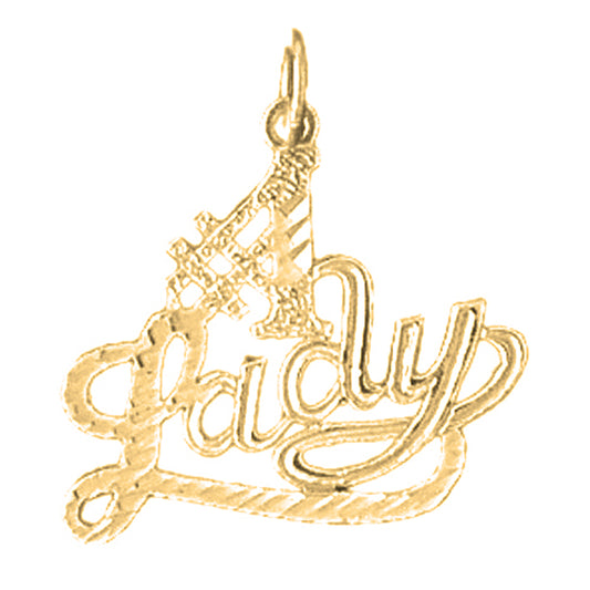 14K or 18K Gold #1 Lady Saying Pendant