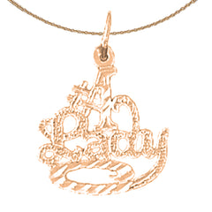 14K or 18K Gold #1 Lady Saying Pendant