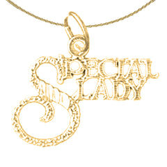 14K or 18K Gold Special Lady Saying Pendant