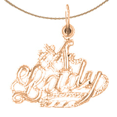 14K or 18K Gold #1 Lady Saying Pendant