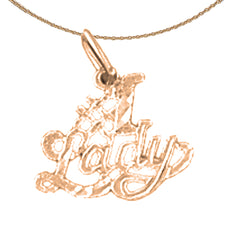 14K or 18K Gold #1 Lady Saying Pendant