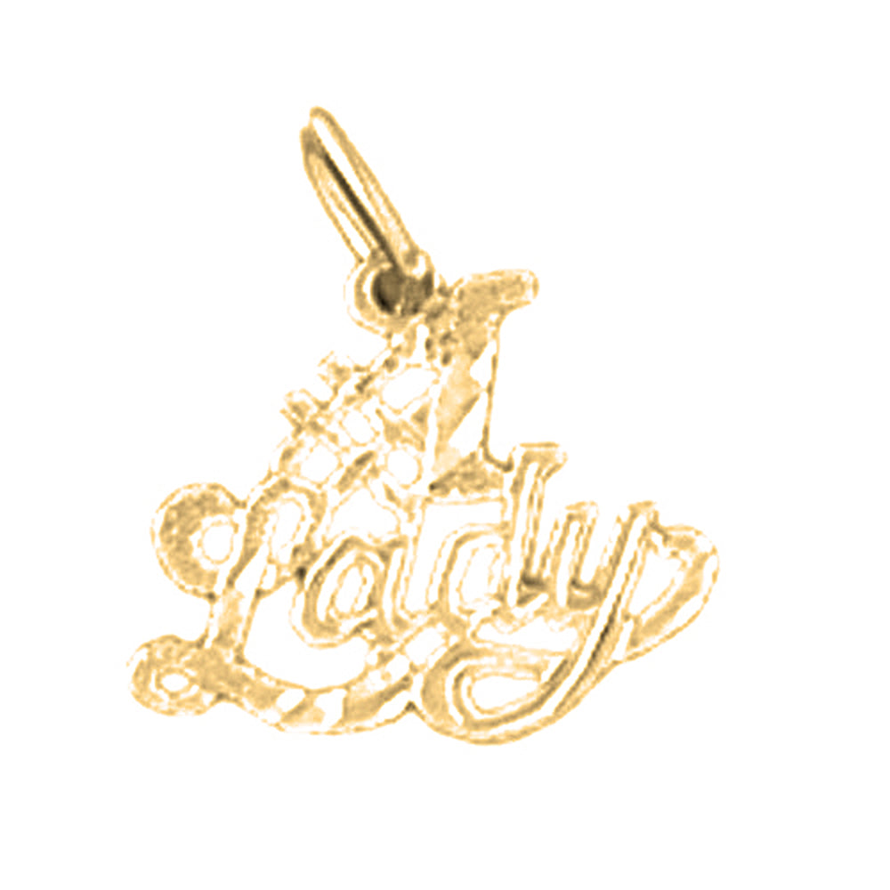 14K or 18K Gold #1 Lady Saying Pendant