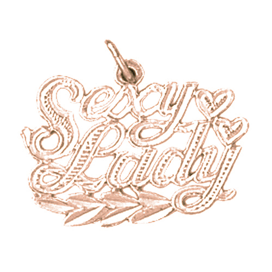 14K or 18K Gold Sexy Lady Saying Pendant