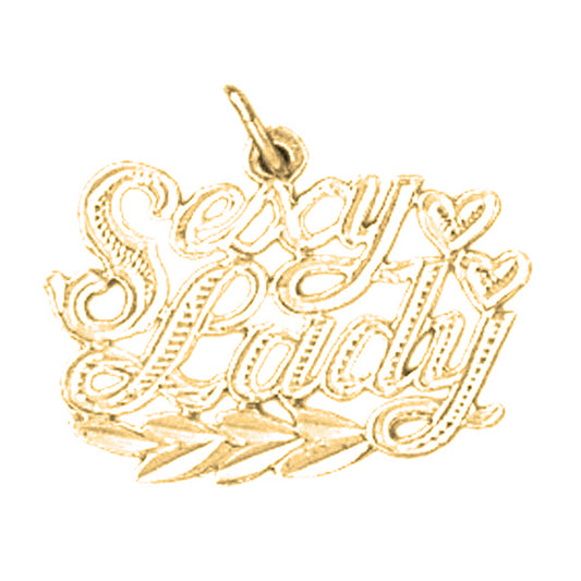 14K or 18K Gold Sexy Lady Saying Pendant