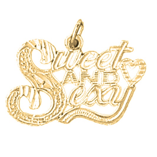 14K or 18K Gold Sweet and Sexy Saying Pendant