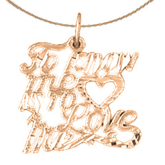 14K or 18K Gold To Know Me Is To Love Me Saying Pendant