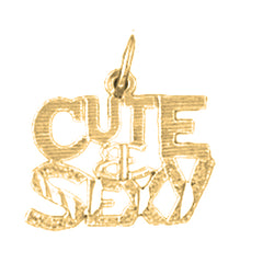 14K or 18K Gold Cute & Sexy Saying Pendant