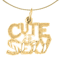 14K or 18K Gold Cute & Sexy Saying Pendant