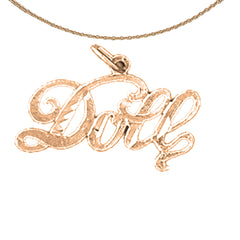 14K or 18K Gold Doll Saying Pendant