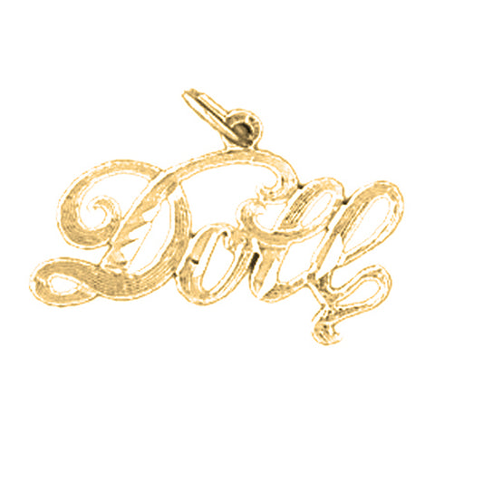 14K or 18K Gold Doll Saying Pendant