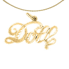 14K or 18K Gold Doll Saying Pendant