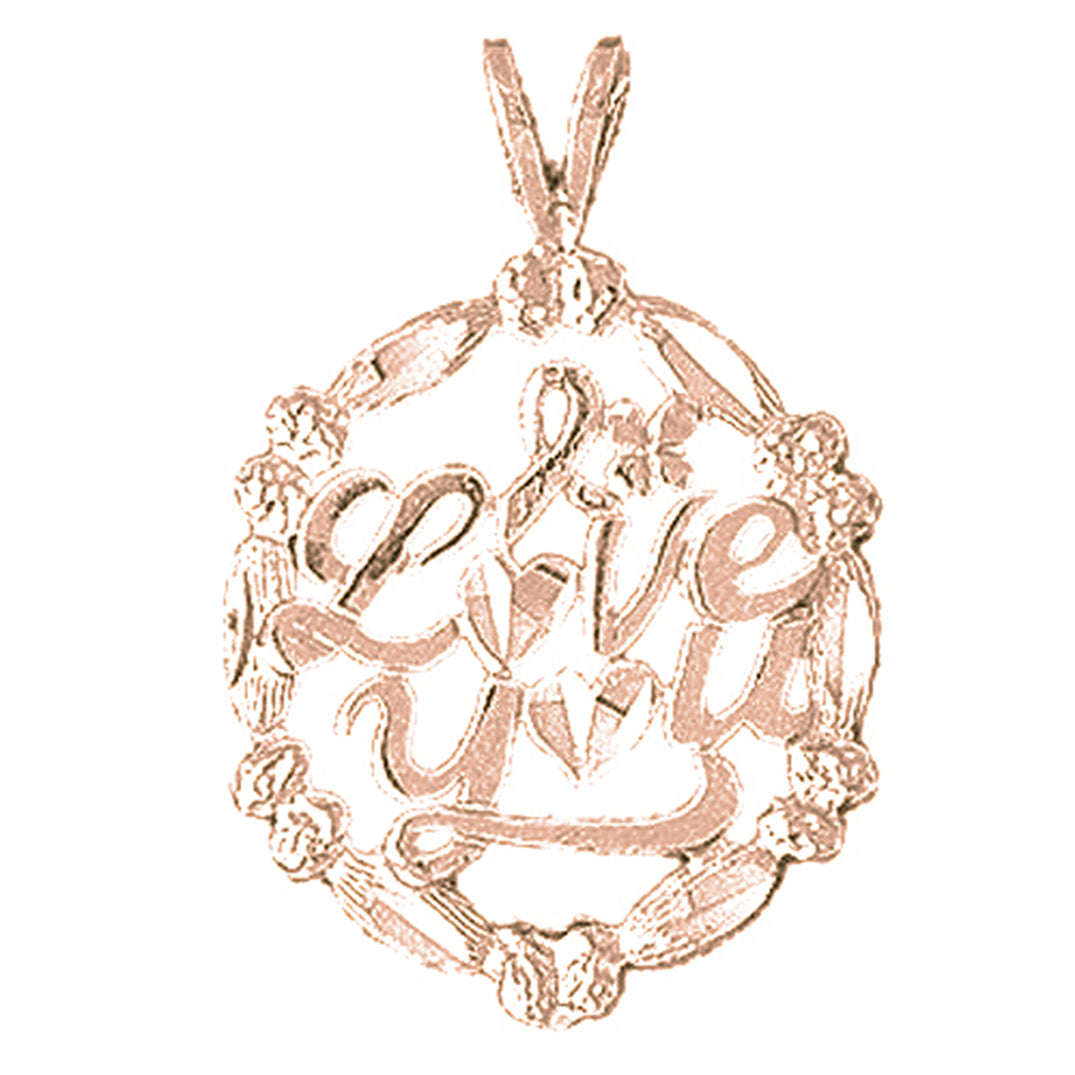 14K or 18K Gold I Love You Pendant