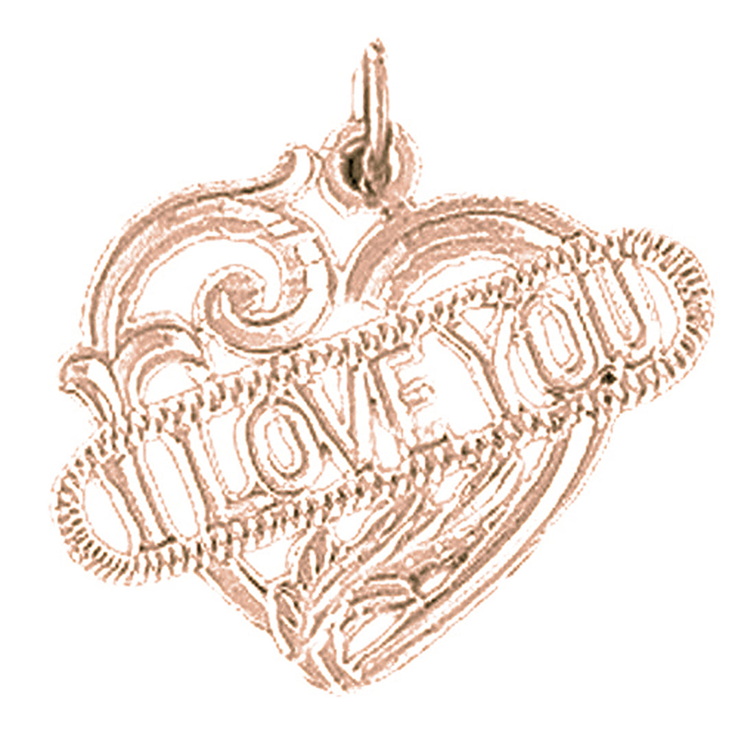 14K or 18K Gold I Love You Pendant