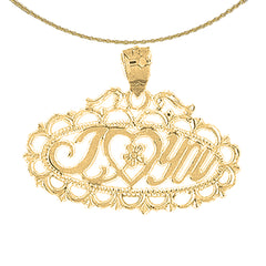 14K or 18K Gold I Love You Pendant