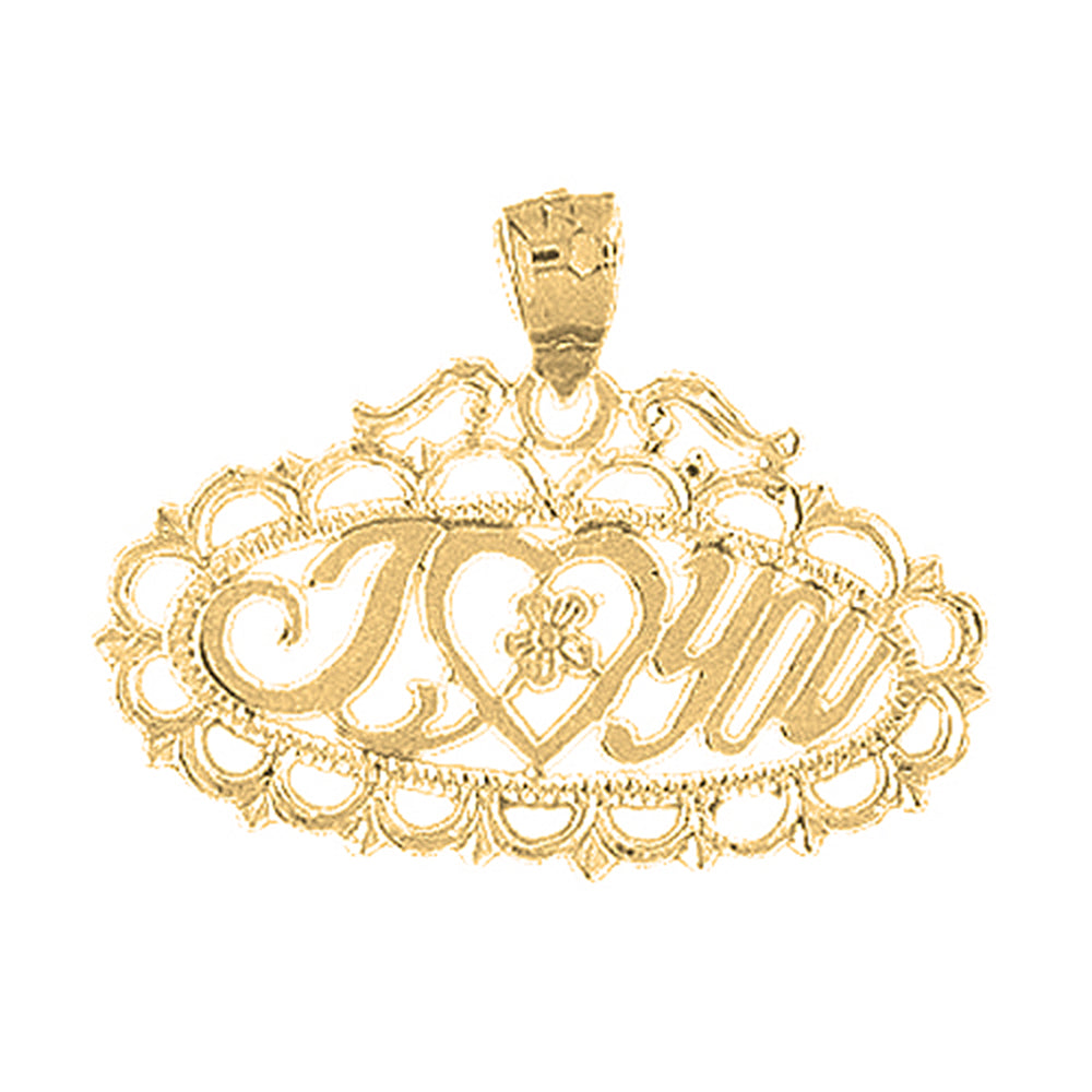 14K or 18K Gold I Love You Pendant