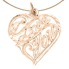 14K or 18K Gold I Love You Pendant