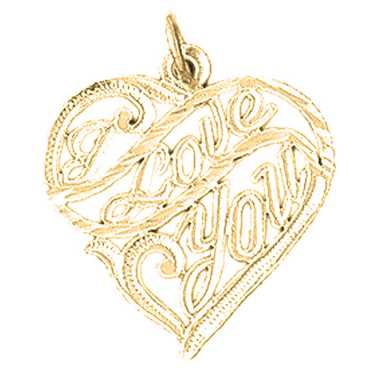 14K or 18K Gold I Love You Pendant