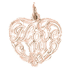 14K or 18K Gold I Love You Pendant