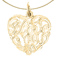 14K or 18K Gold I Love You Pendant