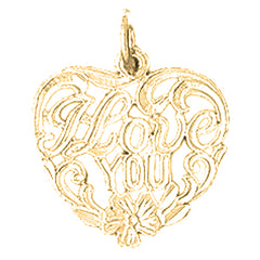 14K or 18K Gold I Love You Pendant