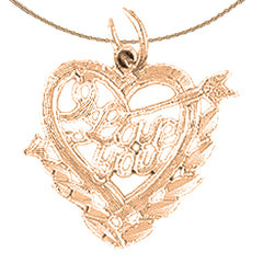 14K or 18K Gold I Love You Pendant