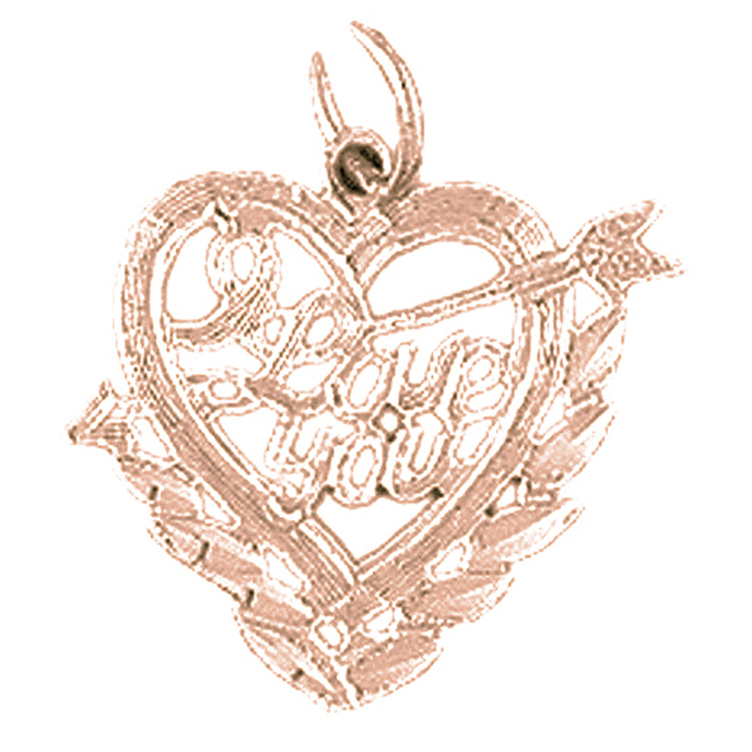 14K or 18K Gold I Love You Pendant