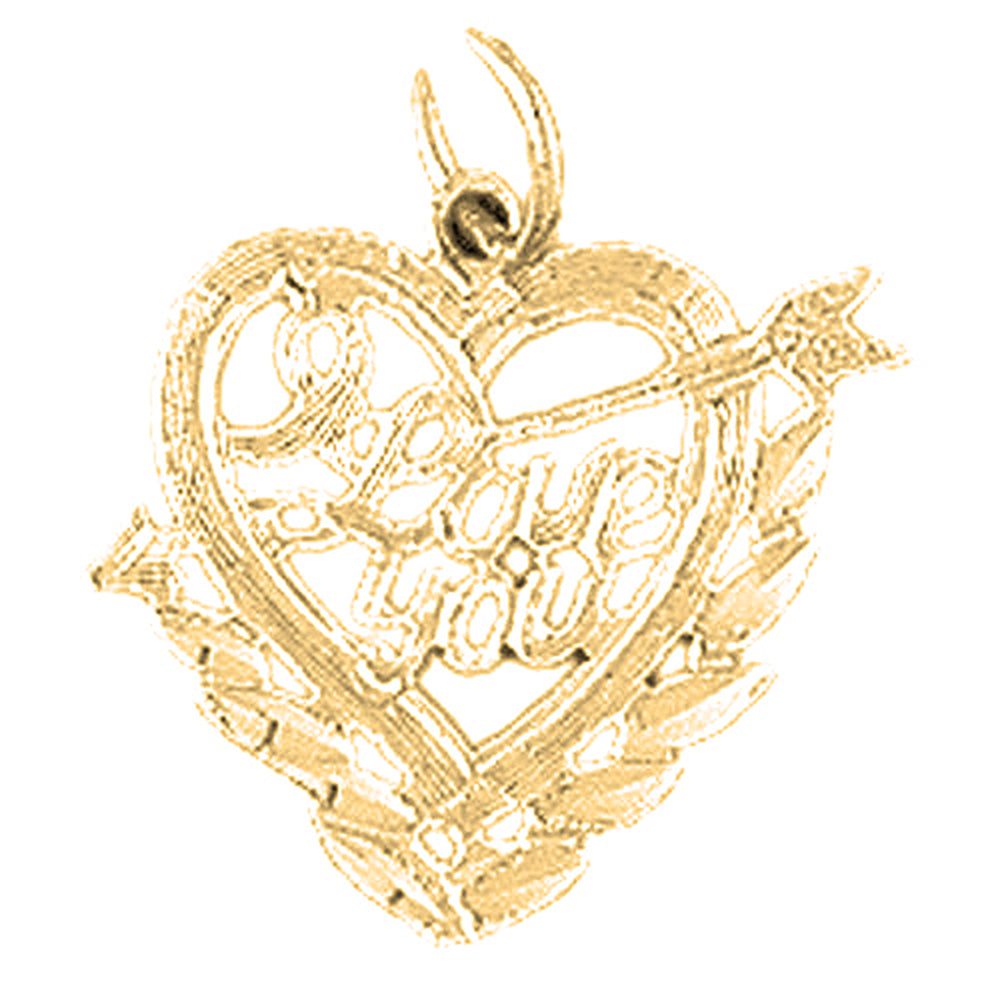 14K or 18K Gold I Love You Pendant