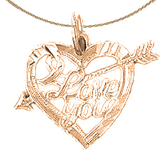 14K or 18K Gold I Love You Pendant