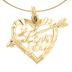 14K or 18K Gold I Love You Pendant