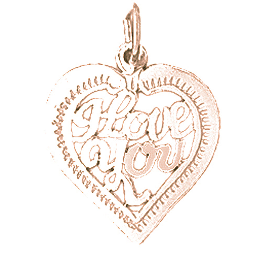 14K or 18K Gold I Love You Pendant