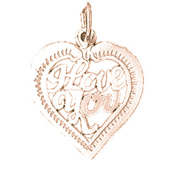 14K or 18K Gold I Love You Pendant