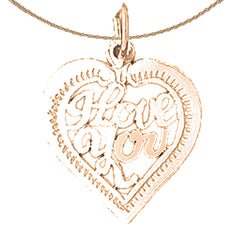 14K or 18K Gold I Love You Pendant