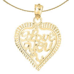 14K or 18K Gold I Love You Pendant