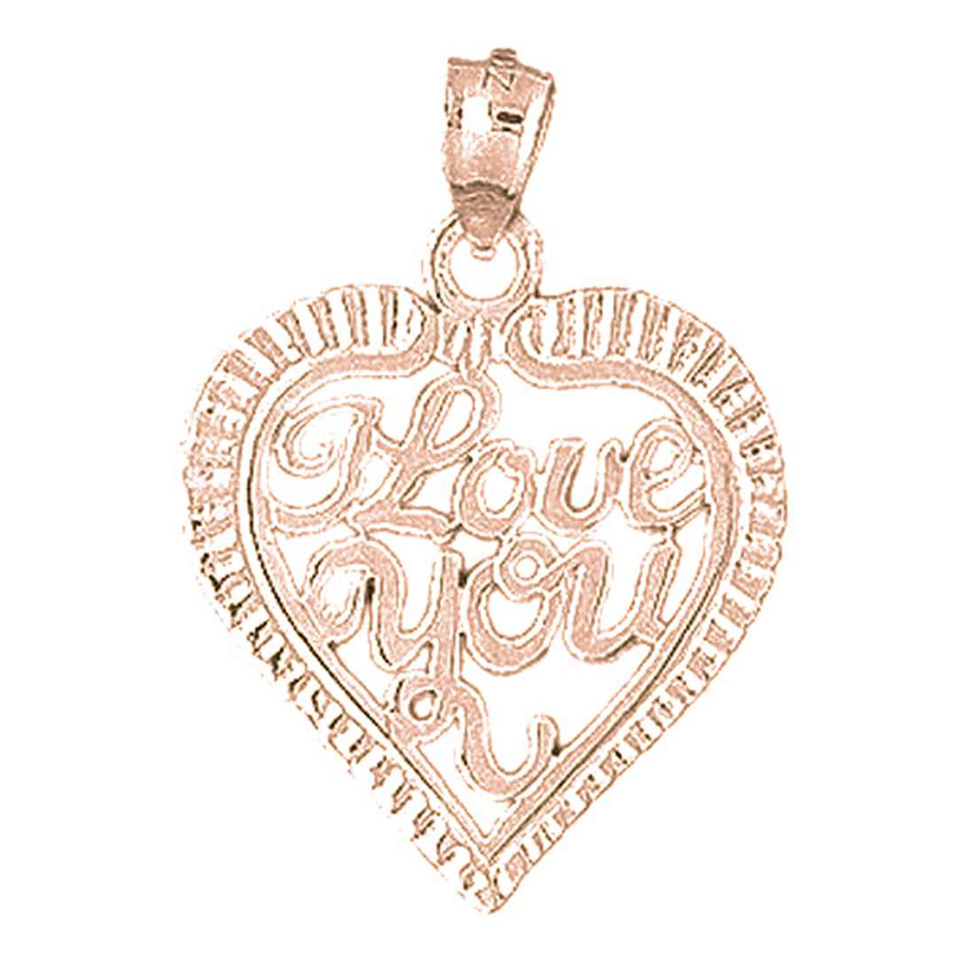 14K or 18K Gold I Love You Pendant