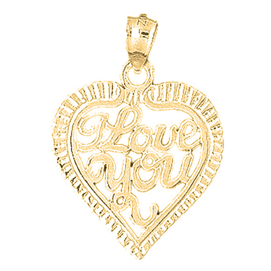 14K or 18K Gold I Love You Pendant