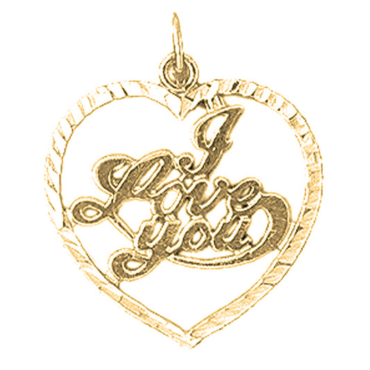 14K or 18K Gold I Love You Pendant